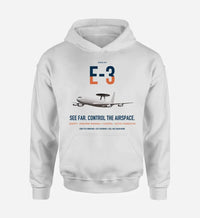 Thumbnail for E-3 Sentry AWACS design on white double-side hoodie, single-side print