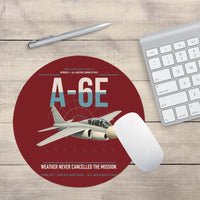 Thumbnail for A-6E Intruder design on dark red round mouse pad