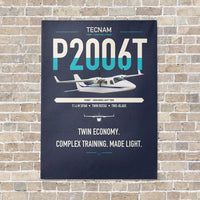 Thumbnail for Tecnam P2006T vertical canvas print - no frame - navy blue background