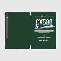 Thumbnail for Convair 580 design on dark green samsung tablet tablet case
