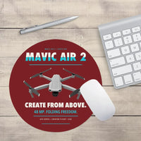 Thumbnail for DJI Mavic Air 2 design on dark red round mouse pad
