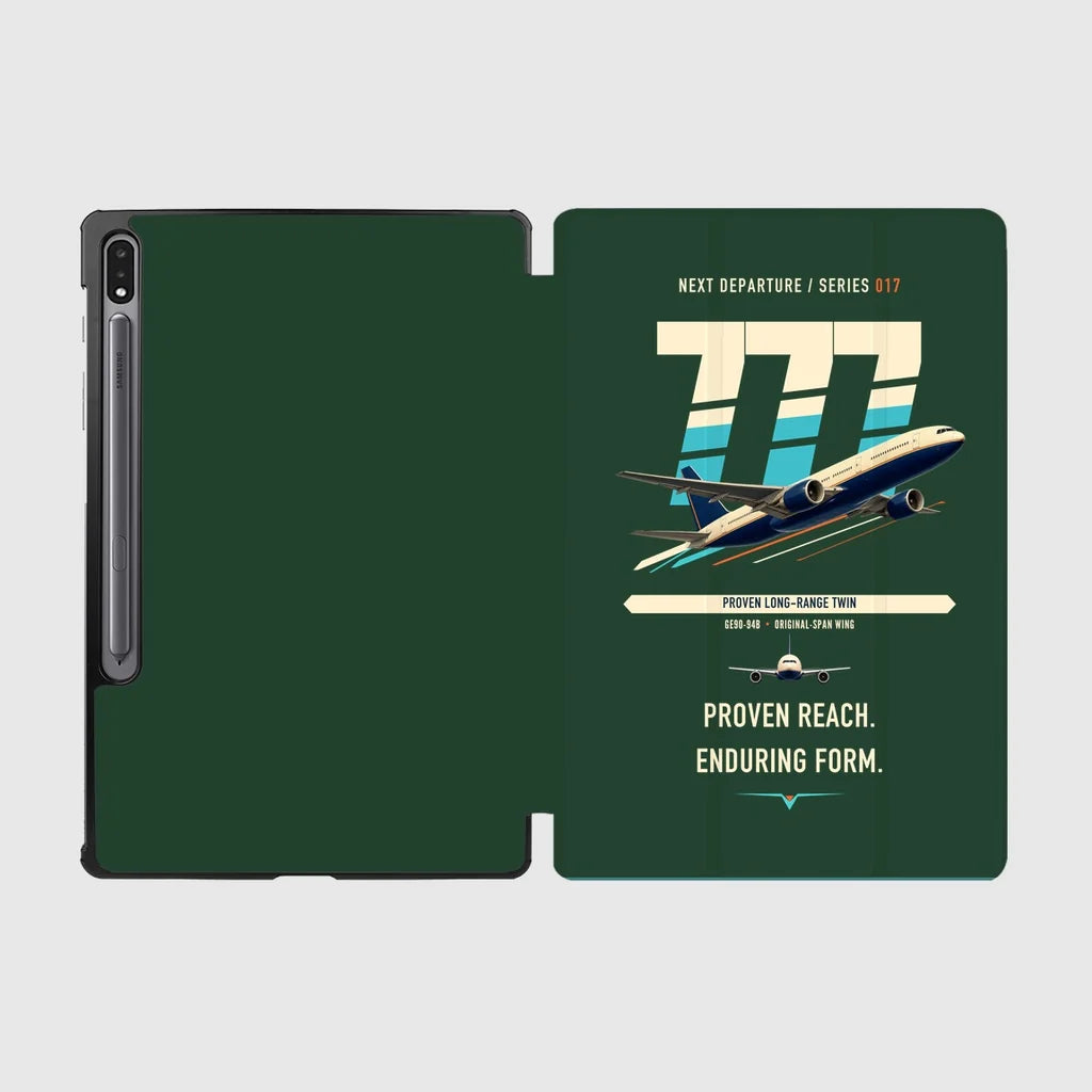 Boeing 777-200ER design on dark green samsung tablet tablet case