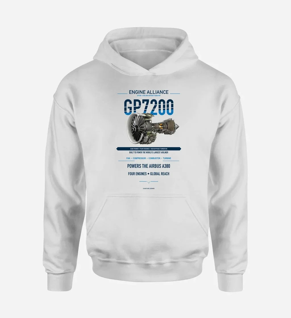 GP7200 design on white hoodie single side