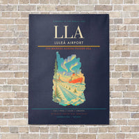 Thumbnail for Luleå Airport LLA vertical canvas print - no frame - navy blue background