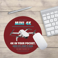 Thumbnail for DJI Mini 4K design on dark red round mouse pad