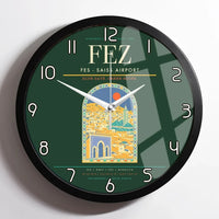 Thumbnail for Fes (FEZ) design on dark green framed wall clock