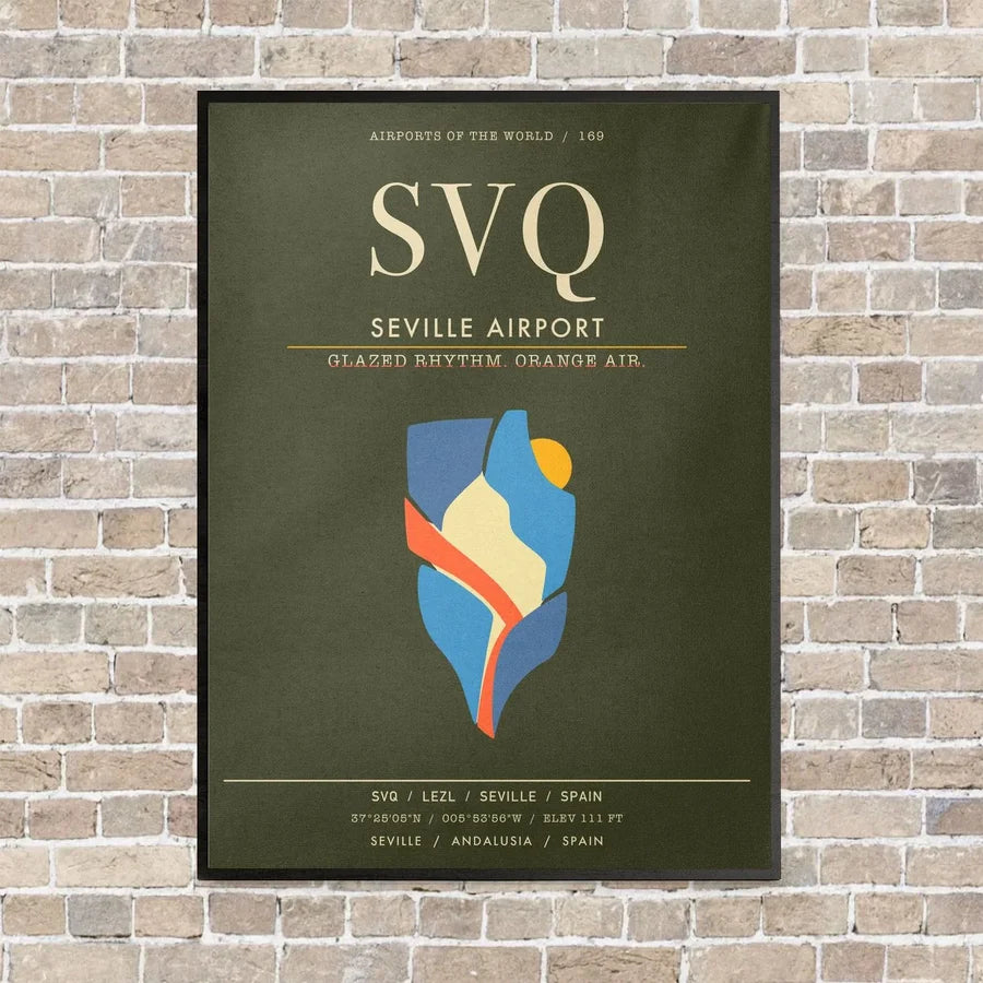 Seville Airport SVQ - Canvas Framed - Green Army