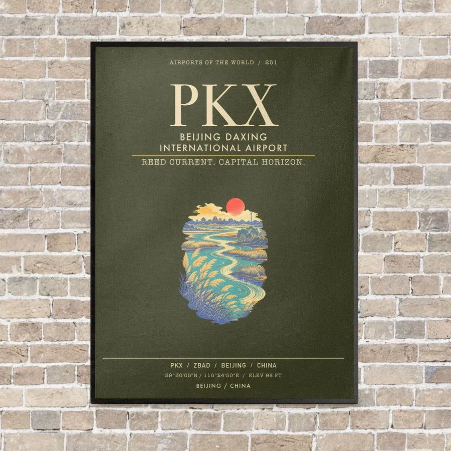 Beijing Daxing International Airport PKX - Canvas Framed - Green Army