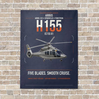 Thumbnail for Airbus H155 EC155 B1 vertical canvas print - no frame - navy blue background