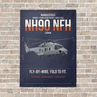 Thumbnail for NHIndustries NH90 NFH Caïman vertical canvas print - no frame - navy blue background