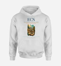 Thumbnail for Ercan International Airport (ECN) design on white hoodie single-side print