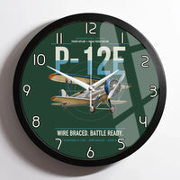 Thumbnail for Boeing P-12E design on dark green framed wall clock