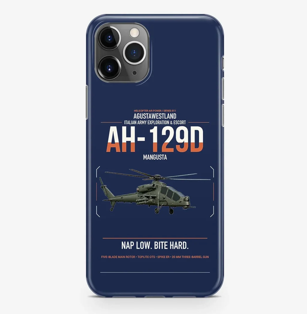 AgustaWestland AH-129D Mangusta design on navy blue magsafe iphone case, for iPhone Pro Max