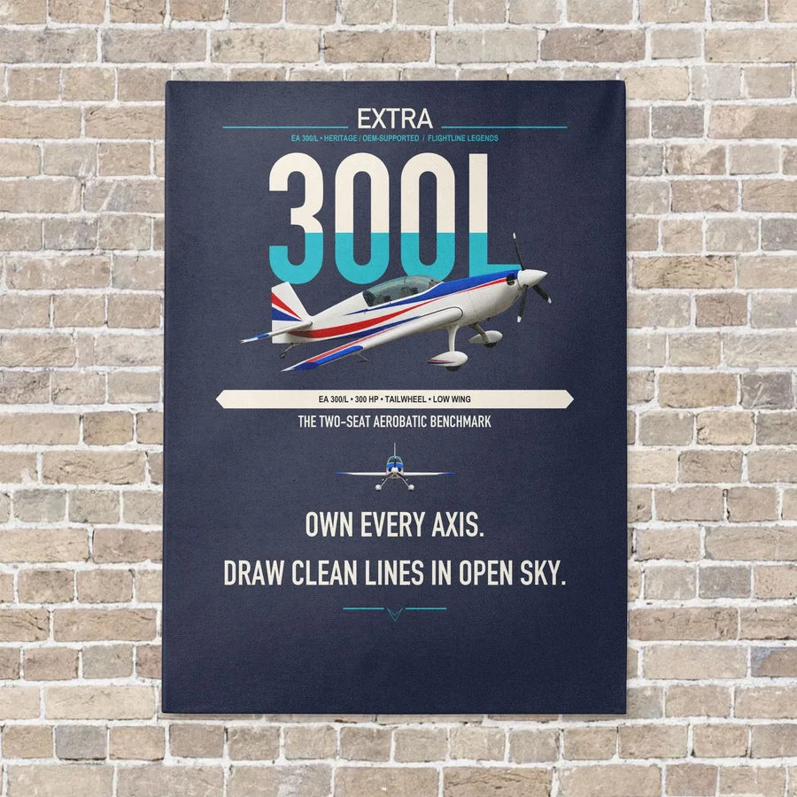 Extra 300L vertical canvas print - no frame - navy blue background