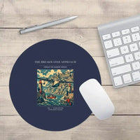 Thumbnail for VINTAGE G4365 - The Breakwater Approach - Designed Mouse Pads design on navyblue round