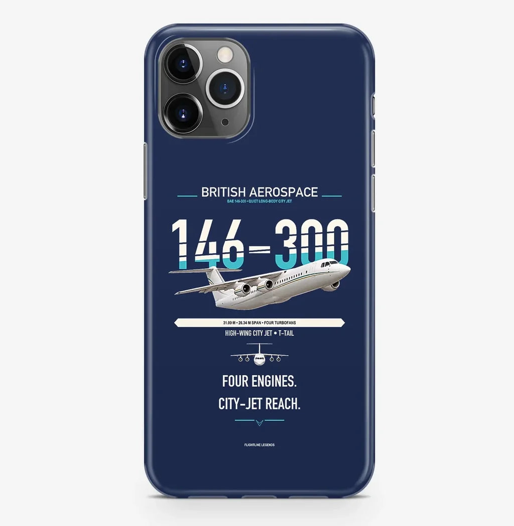 BAe 146-300 design on navy blue magsafe iphone case, for iPhone Pro Max