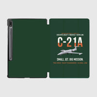 Thumbnail for C-21A Learjet Small Jet Big Mission design on dark green samsung tablet tablet case