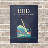 Thumbnail for Redding Regional Airport RDD vertical canvas print - no frame - navy blue background