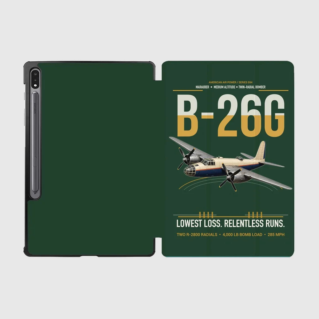 B-26G Marauder design on dark green samsung tablet tablet case