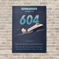 Thumbnail for Bombardier Challenger 604 vertical canvas print - no frame - navy blue background