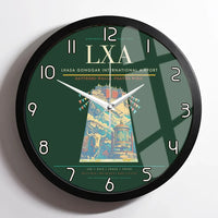 Thumbnail for Lhasa Gonggar International Airport (LXA) design on dark green framed wall clock
