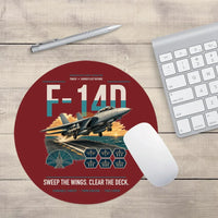 Thumbnail for F-14D Tomcat design on dark red round mouse pad