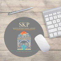 Thumbnail for Skopje International Airport SKP Mouse-Pad Round - Gray