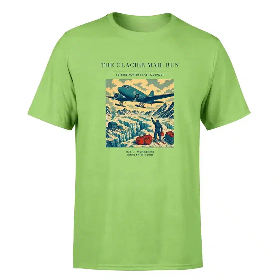 VINTAGE G4153 - The Glacier Mail Run - Premium T-Shirt design on lightgreen premium t shirt