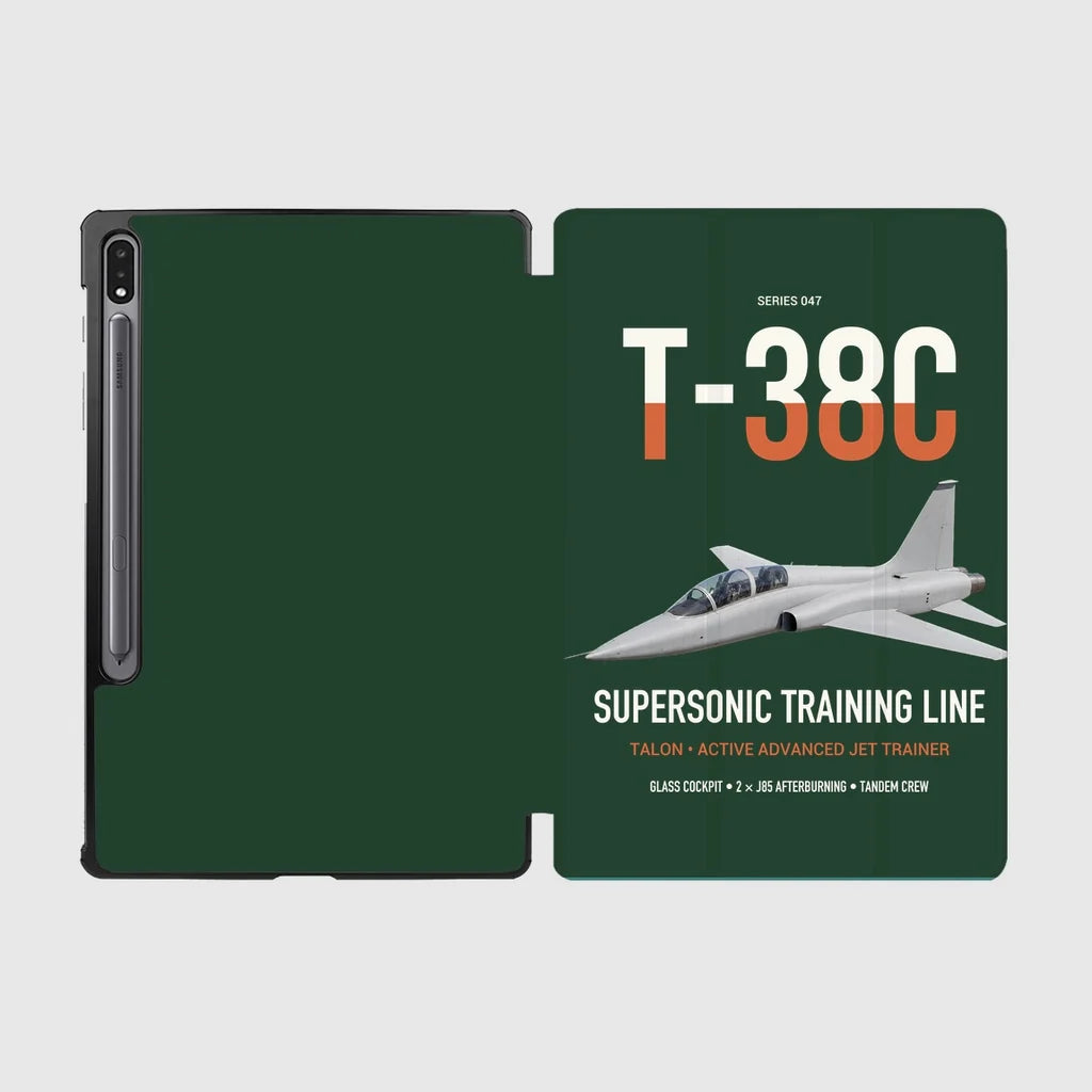T-38C Talon design on dark green samsung tablet tablet case