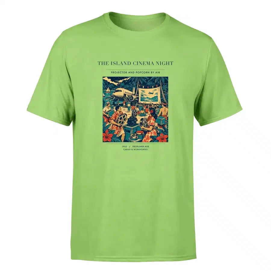 VINTAGE G4442 - The Island Cinema Night - Premium T-Shirt design on lightgreen premium t shirt