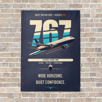 Thumbnail for Boeing 767-300ER vertical canvas print - no frame - navy blue background