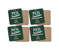 Thumbnail for Piper PA-24-250 Comanche 250 design on dark green 4 pieces set coaster