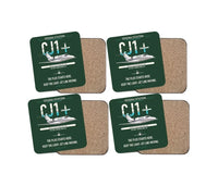 Thumbnail for Cessna Citation CJ1+ design on dark green 4 pieces set coaster