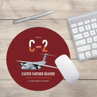 Thumbnail for Kawasaki C-2 design on dark red round mouse pad