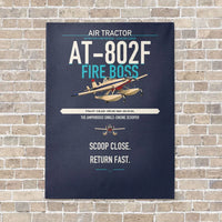 Thumbnail for Air Tractor AT-802F Fire Boss vertical canvas print - no frame - navy blue background
