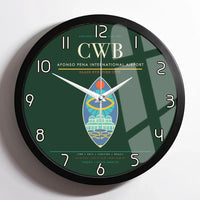 Thumbnail for Afonso Pena International Airport (CWB) design on dark green framed wall clock