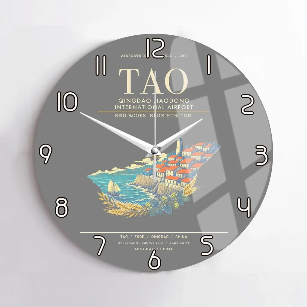 Qingdao Jiaodong International Airport TAO Wall-Clock No-Frame - Gray
