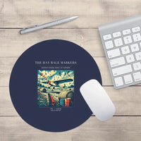 Thumbnail for VINTAGE G4387 - The Hay Bale Markers - Designed Mouse Pads design on navyblue round