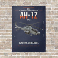 Thumbnail for Bell AH-1Z Viper vertical canvas print - no frame - navy blue background