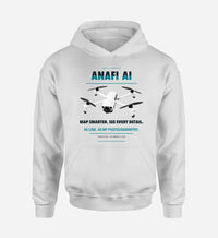 Thumbnail for Parrot ANAFI Ai design on white hoodie single side