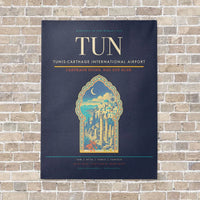 Thumbnail for Tunis-Carthage International Airport TUN vertical canvas print - no frame - navy blue background