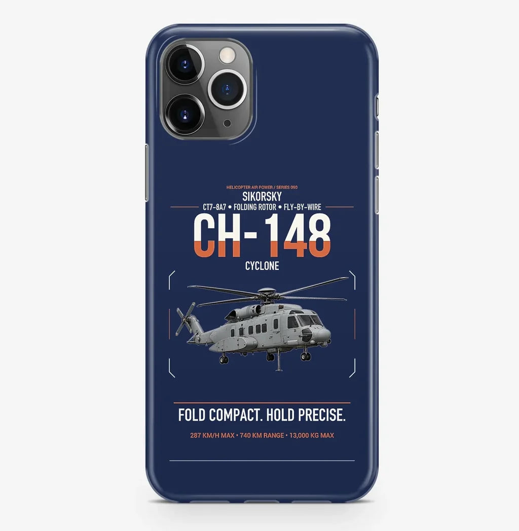Sikorsky CH-148 Cyclone design on navy blue magsafe iphone case, for iPhone Pro Max