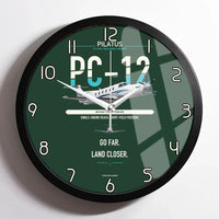 Thumbnail for Pilatus PC-12 PRO design on dark green framed wall clock