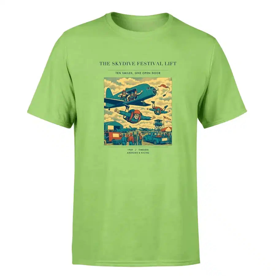 VINTAGE G4471 - The Skydive Festival Lift - Premium T-Shirt design on lightgreen premium t shirt