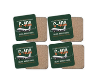 Thumbnail for C-40A Clipper Fleet Logistics Ready design on dark green 4 pieces set coaster