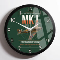 Thumbnail for Hawker Hurricane Mk I design on dark green framed wall clock