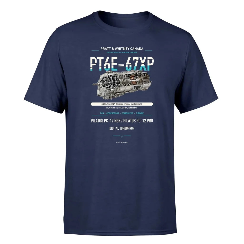 PT6E-67XP design on navy blue single side