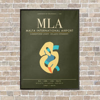 Thumbnail for Malta International Airport MLA - Canvas Framed - Green Army
