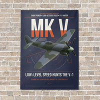 Thumbnail for Hawker Tempest Mk V vertical canvas print - no frame - navy blue background