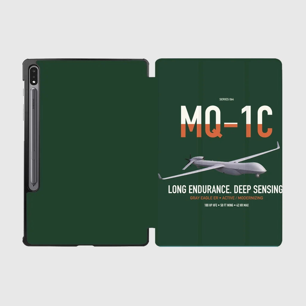 MQ-1C Gray Eagle ER design on dark green samsung tablet tablet case